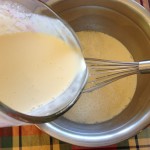 Add the cream to the honey milk mixture